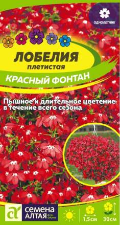 Лобелия Красный Фонтан плетистая (Семена Алтая)