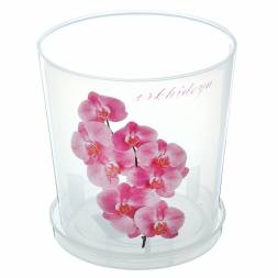 Кашпо для орхидей с поддоном 3,5*14,8см 1,8 л прозрачный