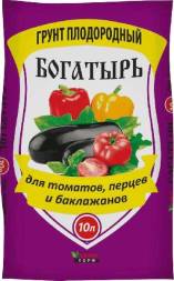 Грунт для томатов и баклажанов БОГАТЫРЬ 10 л (Лама-торф)